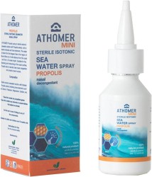 Спрей назальный, 0.9% 35 мл Athomer Isotonic Propolis mini Атомер изотонический стерильный из морской воды с прополисом для взрослых и детей старше 12 месяцев (медизделие)