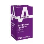 Метформин Пролонг-Акрихин, таблетки с пролонгированным высвобождением покрытые пленочной оболочкой 1000 мг 30 шт