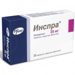 Инспра, таблетки покрытые оболочкой пленочной 25 мг 30 шт