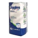 Пеленки впитывающие для взрослых, Giggles (Джигглс) р. 60х90 см 10 шт